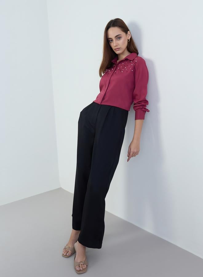 Styli Women Black Wide Leg Trousers - Image 5